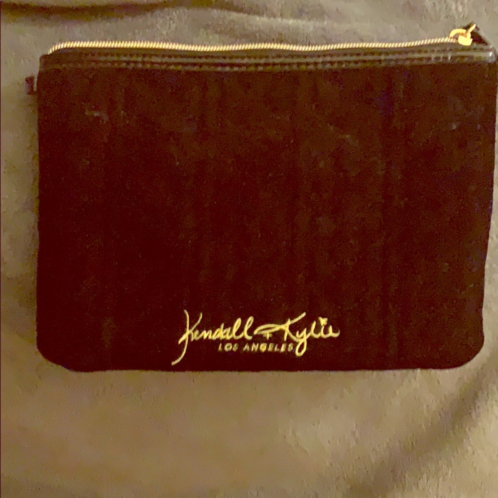 Black suede Kendall and Kylie make up bag